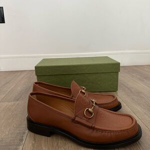 Gucci Brown Leather Horsebit Loafers